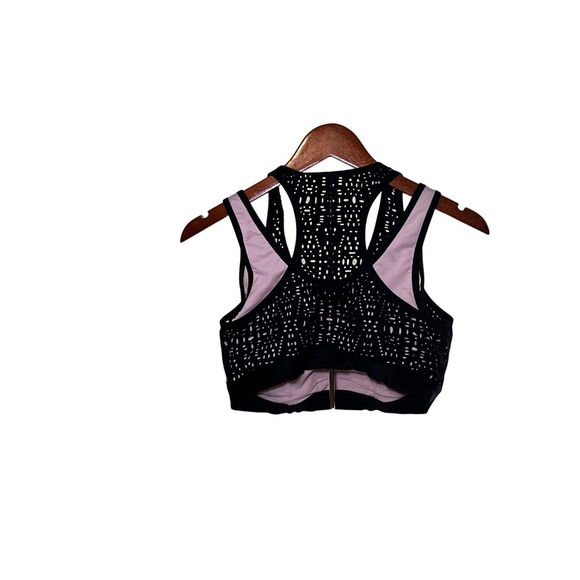LIVI Active Black Laser Cut Light Pink Lined Sports Bra Size 18 - Picture 3 of 5